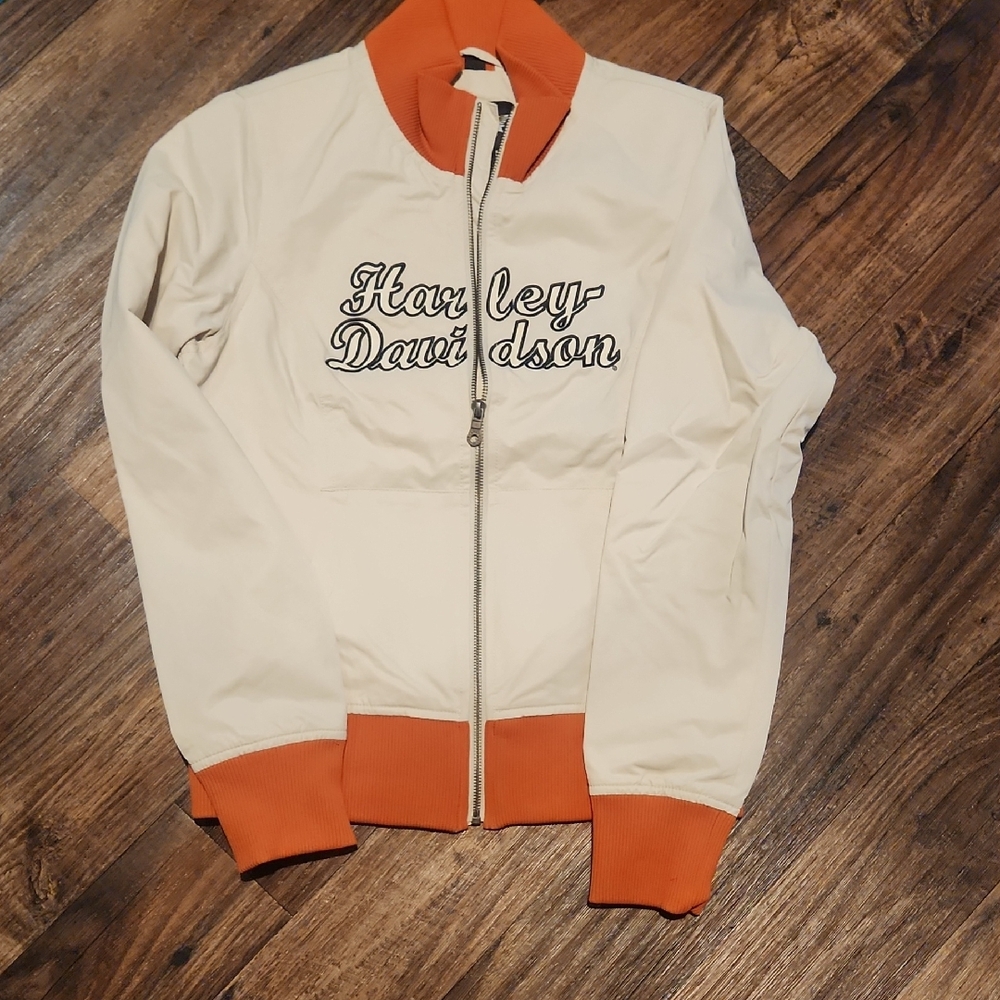 Harley-Davidson Cream and Orange Jacket
